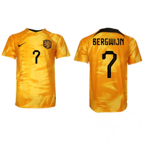 Lacne Muži Futbalové dres Holandsko Steven Bergwijn #7 MS 2022 Krátky Rukáv - Domáci